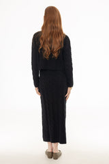 Black Cable Knit Maxi Jumper