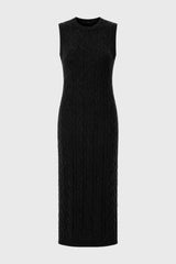 Black Cable Knit Maxi Jumper