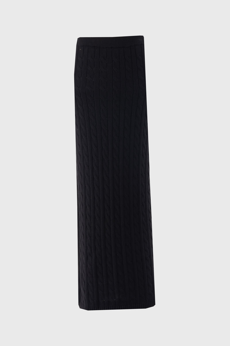 Black Cable Knit Skirt