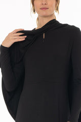 Black Cape Detail Maxi Dress