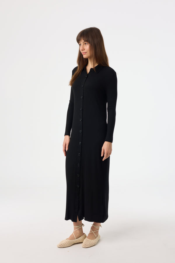 Black Cardi Maxi Dress