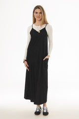 Black Cargo Denim Maxi Jumper