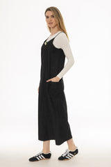 Black Cargo Denim Maxi Jumper