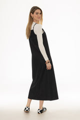 Black Cargo Denim Maxi Jumper