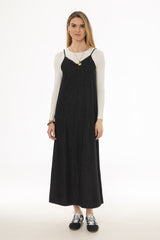 Black Cargo Denim Maxi Jumper