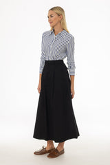 Black Cargo Flare Maxi Skirt