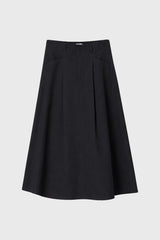 Black Cargo Flare Maxi Skirt