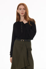 Black Cashmere Feel Knit Sweater