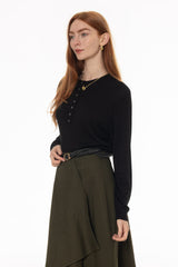 Black Cashmere Feel Knit Sweater
