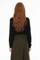 Black Cashmere Feel Knit Sweater