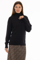 Black Chunky Knit Cardigan