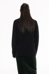 Black Double Breasted Chunky Knit Cardigan
