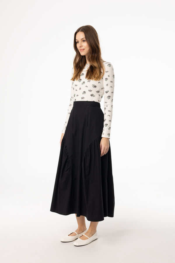 Black Circle Seam Skirt