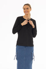 Black Classic Crew Tie T-Shirt