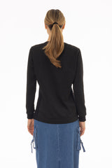 Black Classic Crew Tie T-Shirt