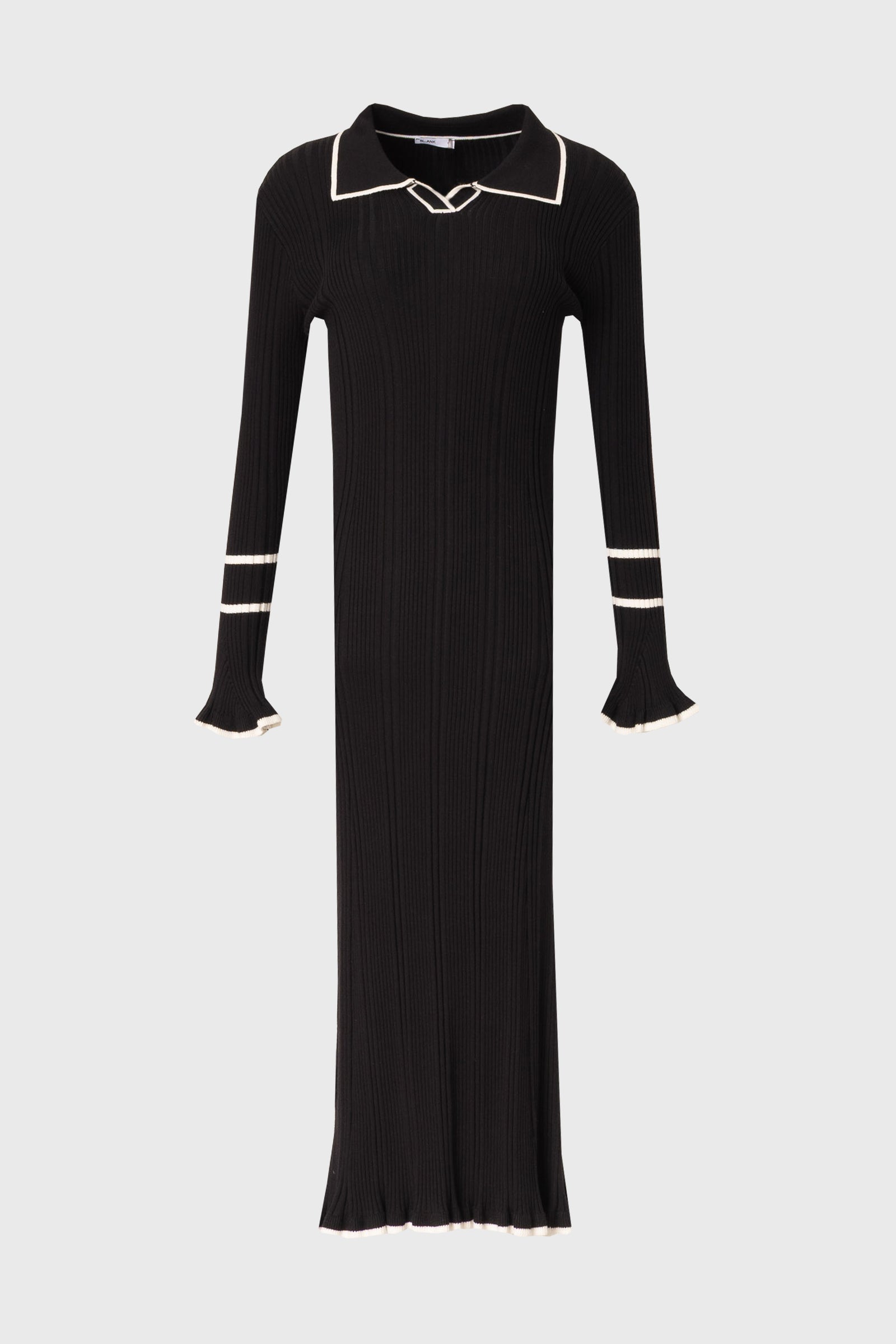Black Collar Knit Maxi Dress – BLANK