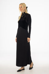 Black Two Tone Fabric Jumper
