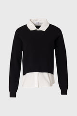 Black Combo Blouse Sweater