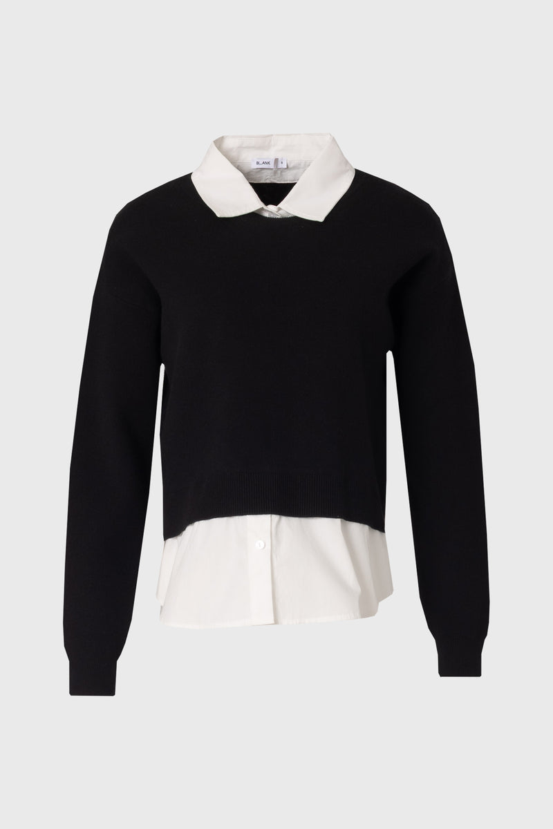 Black Combo Blouse Sweater