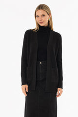 Black Contrast Pocket Cardigan
