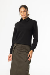 Black Corduroy Collar Sweater