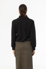 Black Corduroy Collar Sweater