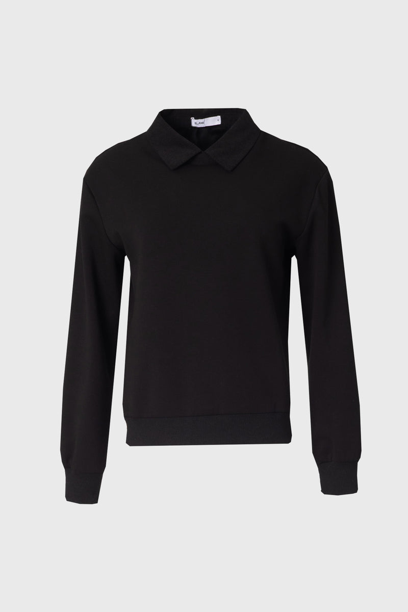 Black Corduroy Collar Sweater