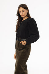 Black Corduroy Top