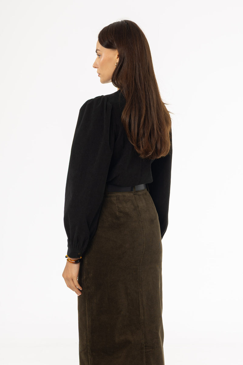 Black Corduroy Top