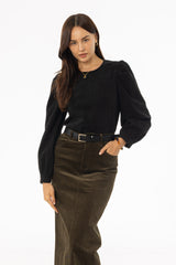 Black Corduroy Top