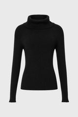 Black Cowl Neck Knit Sweater