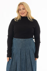 Black Cowl Neck Knit Sweater