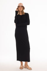 Black Criss Cross Tie Maxi Dress