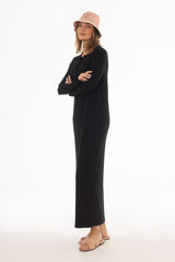 Black Criss Cross Tie Maxi Dress
