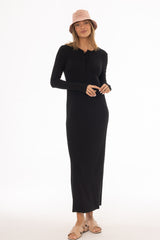 Black Criss Cross Tie Maxi Dress