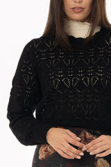 Black Crochet Sweater