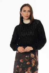 Black Crochet Sweater
