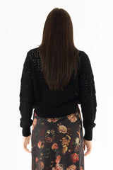 Black Crochet Sweater