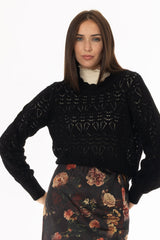 Black Crochet Sweater