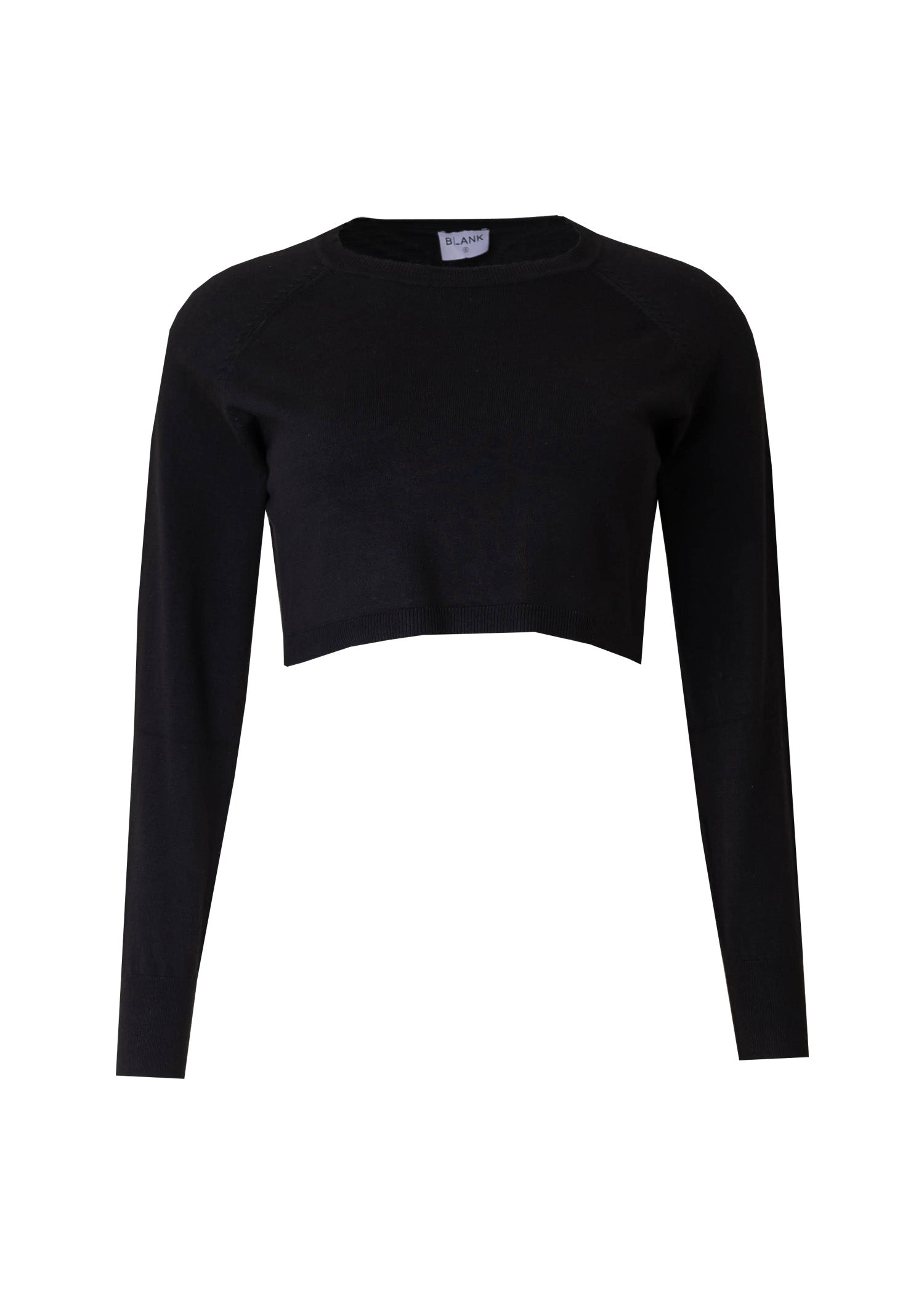 Black Cropped Overlay Sweater – BLANK