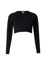 Black Cropped Overlay Sweater