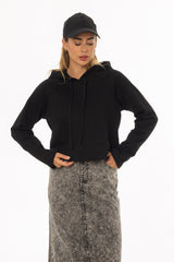 Black Cropped Sweatshirt