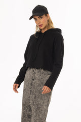 Black Cropped Sweatshirt