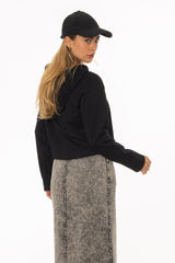 Black Cropped Sweatshirt