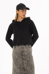 Black Cropped Sweatshirt
