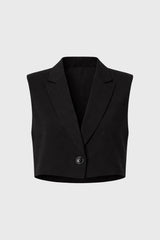 Black Cropped Vest Overlay
