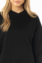 Black Crossover Neck Detail Sweatshirt
