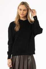 Black Crossover Neck Detail Sweatshirt