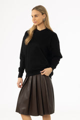 Black Crossover Neck Detail Sweatshirt