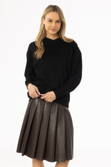 Black Crossover Neck Detail Sweatshirt